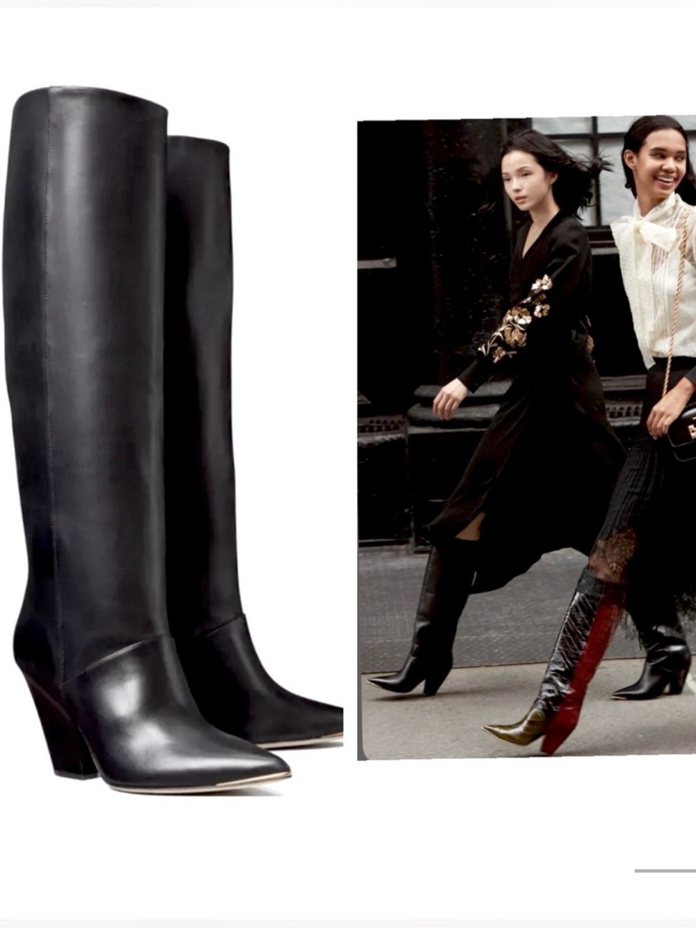 Tory Burch Lila 90 mm Knee high Leather Boot Size 7